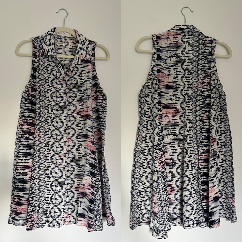 Amanda Uprichard 100% Silk Tie Dye Sleeveless Mini Dress